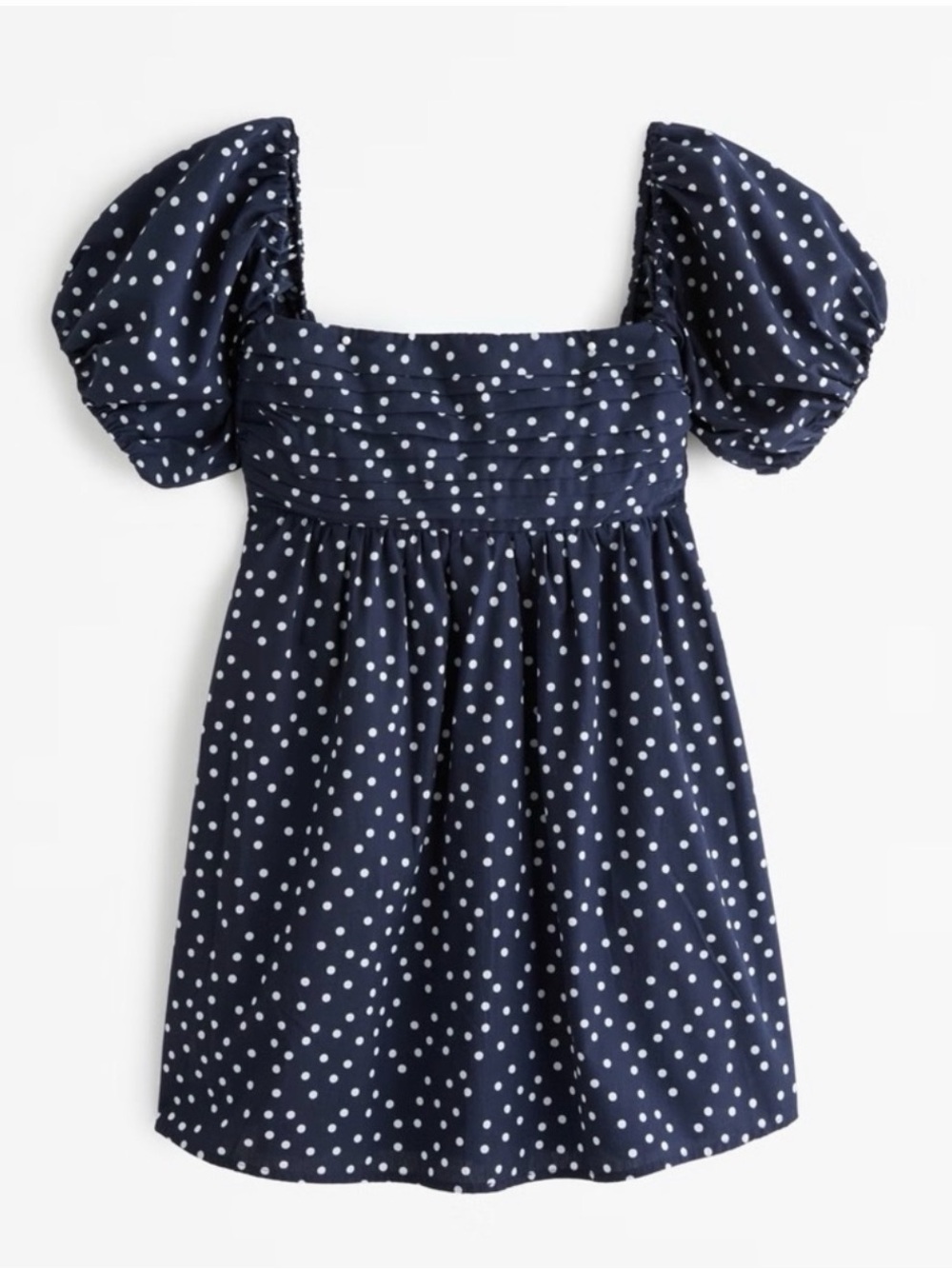 Emerson off the shoulder skort - Navy Polka Dot dress with hidden short